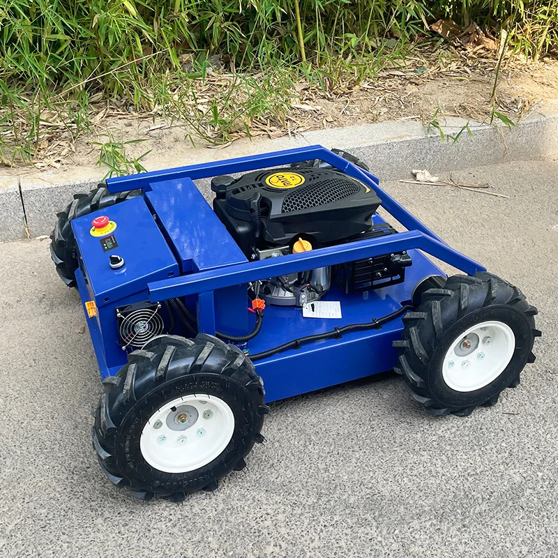 Robot cortacésped con control remoto de giro cero, todo terreno, con ruedas, personalizado, para uso doméstico, ahorro de energía y respetuoso con el medio ambiente