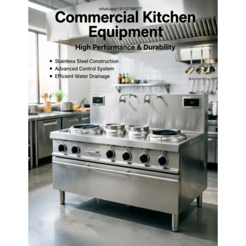 Double Wok Double Temp Stove Heavy Duty Commercial Cooking Range