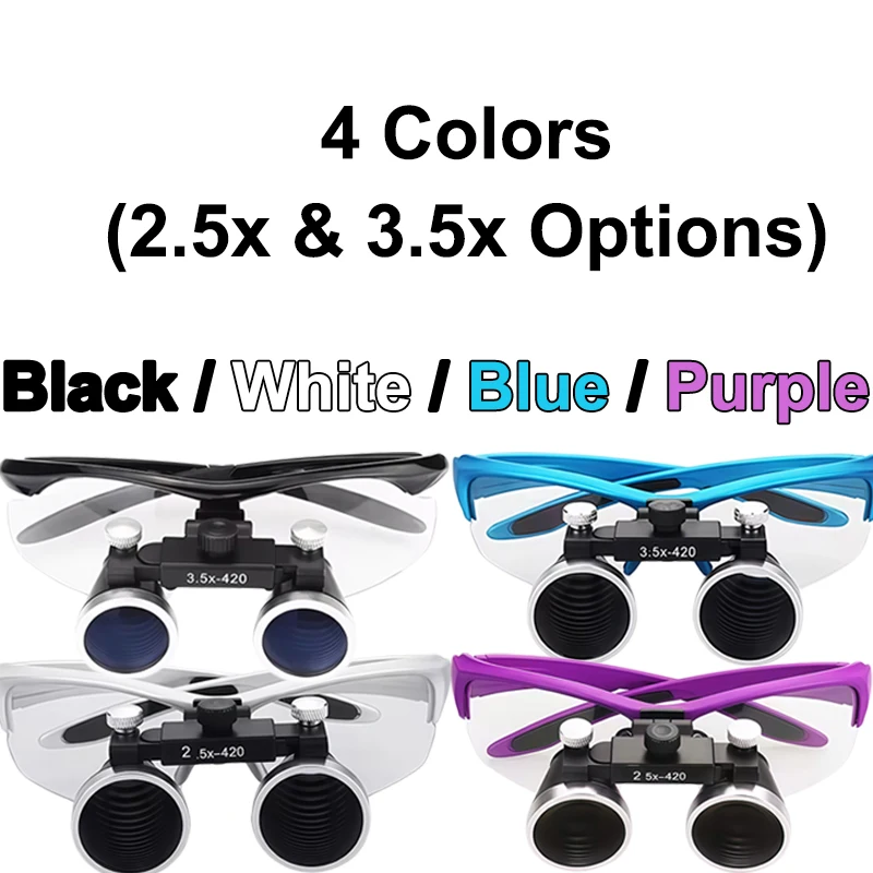 Dental Binocular Magnifier 2.5X 3.5X Ultra-lightweight Optical Loupes 320-420mm Magnifying Glass for Dental Surgery
