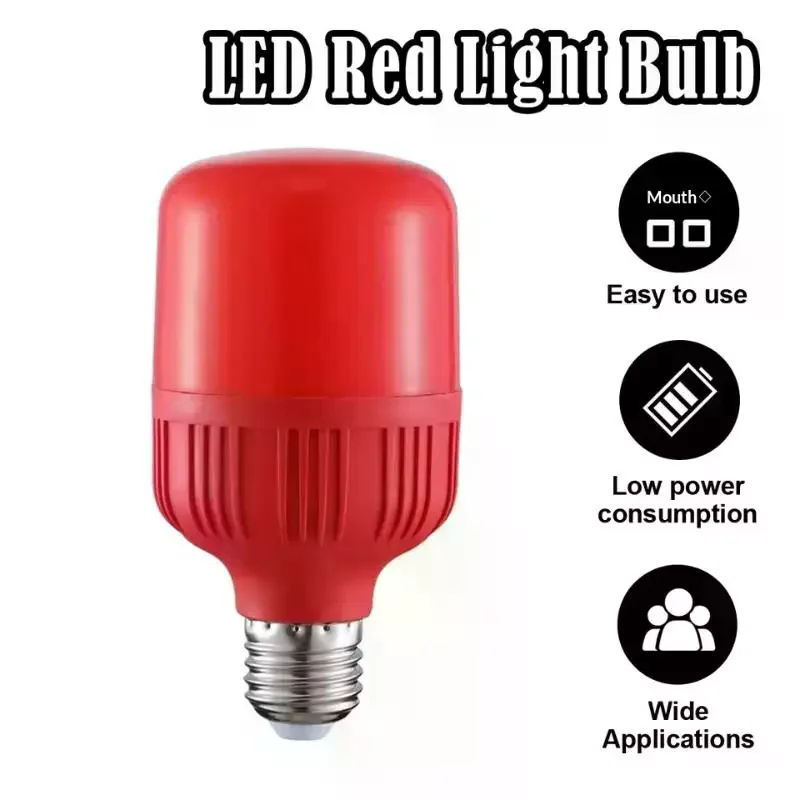 [1Pcs Red LED Light Bulb E27/B22 220V 5W 10W 15W 30W High Brightness Spot Light Festive New Year Bulb Christmas Lights] - view 5