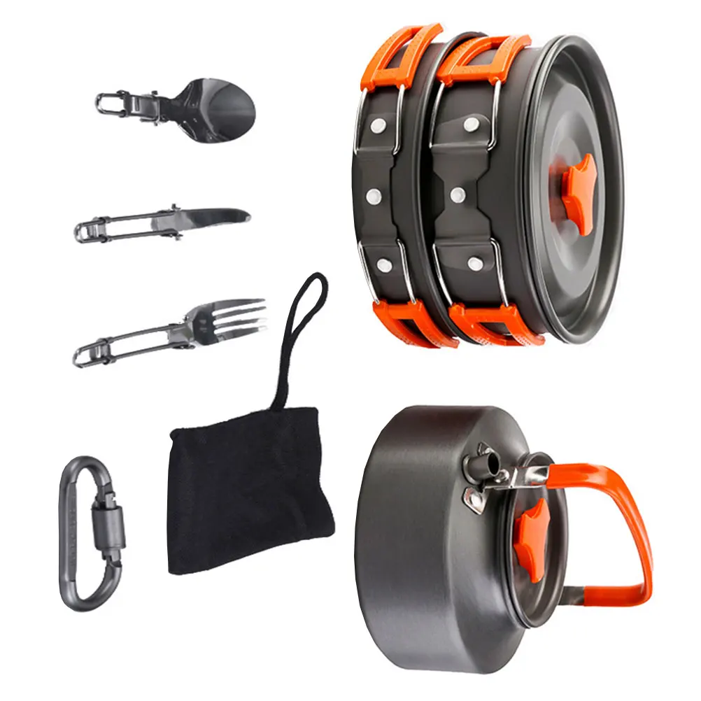 

1Set Outdoor Camping Cookware Set Durable Portable Foldable Pot Cooking Pan for Hiking Supplies Camping Cookware