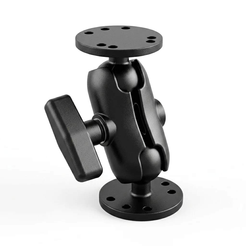 

1.5 Inch Double Ball Mount Support with Two AMPS Round Base 38mm Ram Mount Socket Arm Holder for Tablet Fish Finder Arkon IBolt