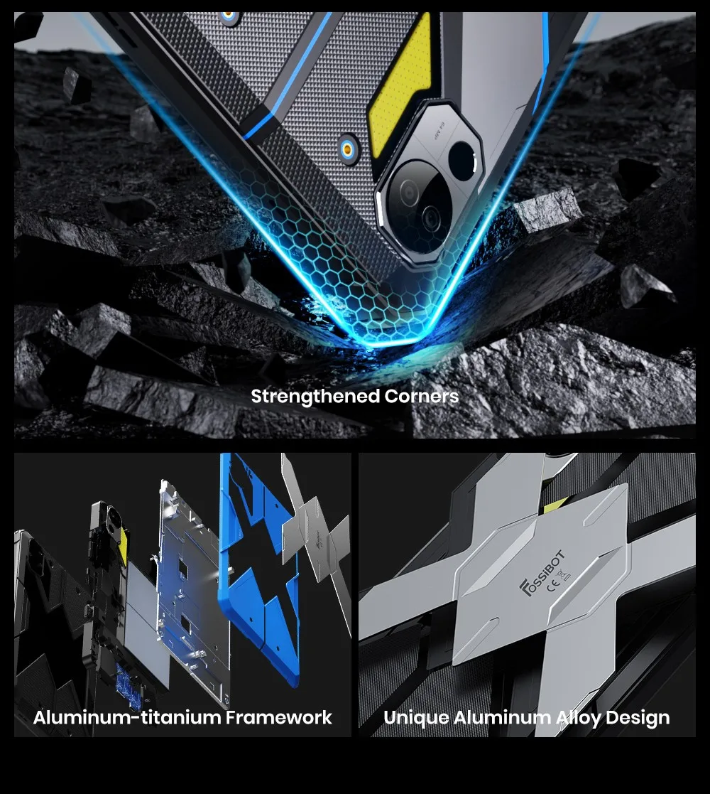 Fossibot Dt3 5g Rugged Tablet, Android 15, 10.4" Display, 12Gb Ram 256Gb Rom, Wifi 6, 66W Fast Charge, 64Mp+32Mp Camera, Nfc