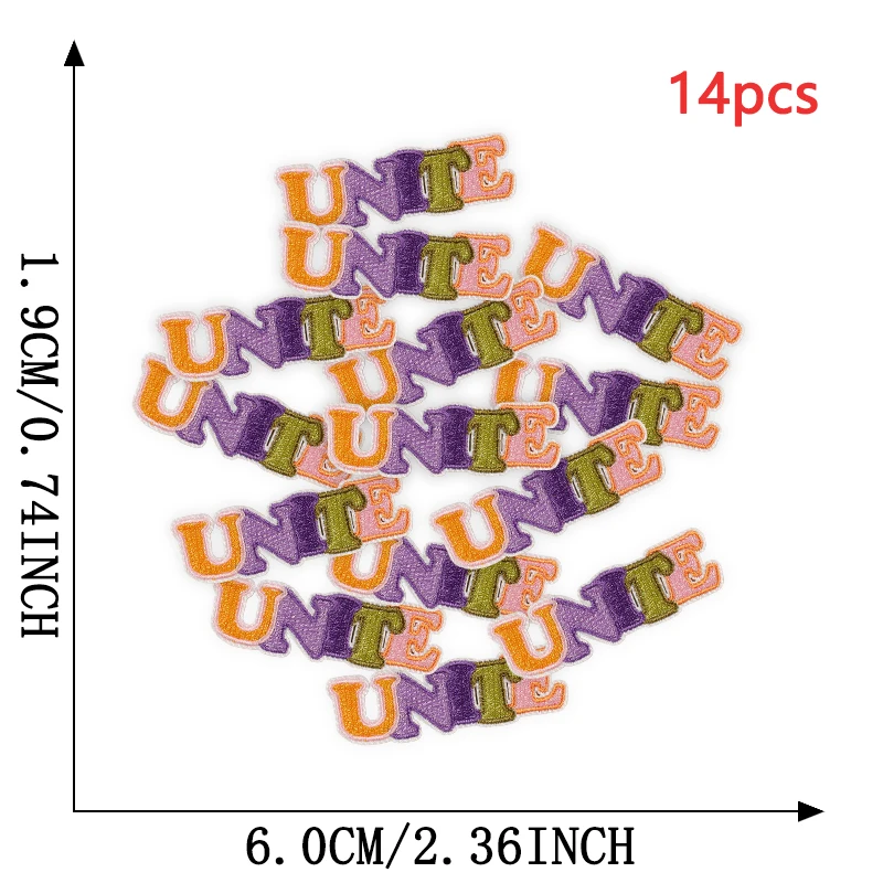 14 stücke Auge Blume Nette Brief Herz Regenbogen Lot Für Kleidung Eisen Auf Patches Gestickte Thermische Baby Kinder Nähen Groß stoff Parche – Detail 15