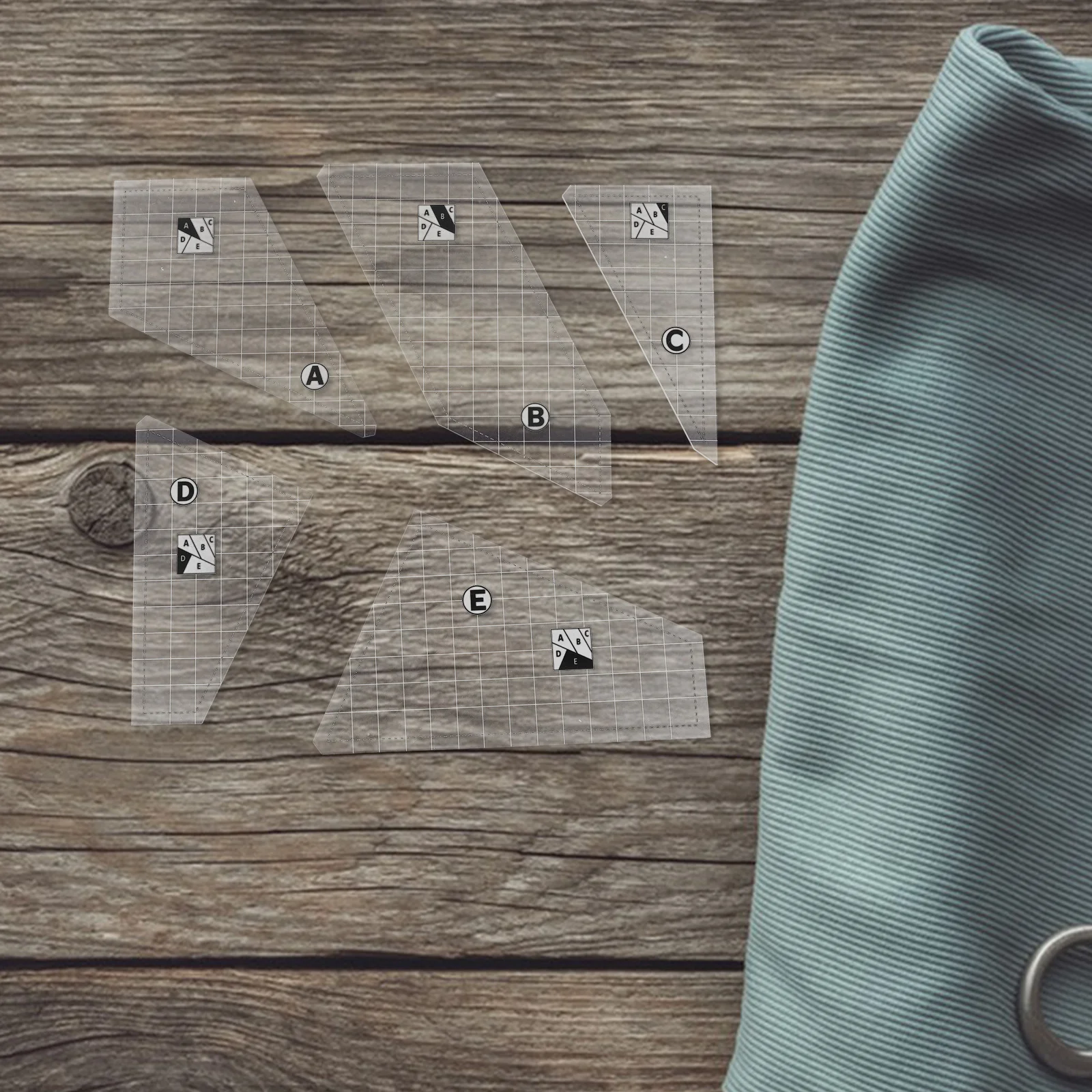 

5Pcs Clear Acrylic Quilting Rulers Hexagon Triangle Patterns Precision Sewing Gauge Crafting Templates for Beginners and Experts