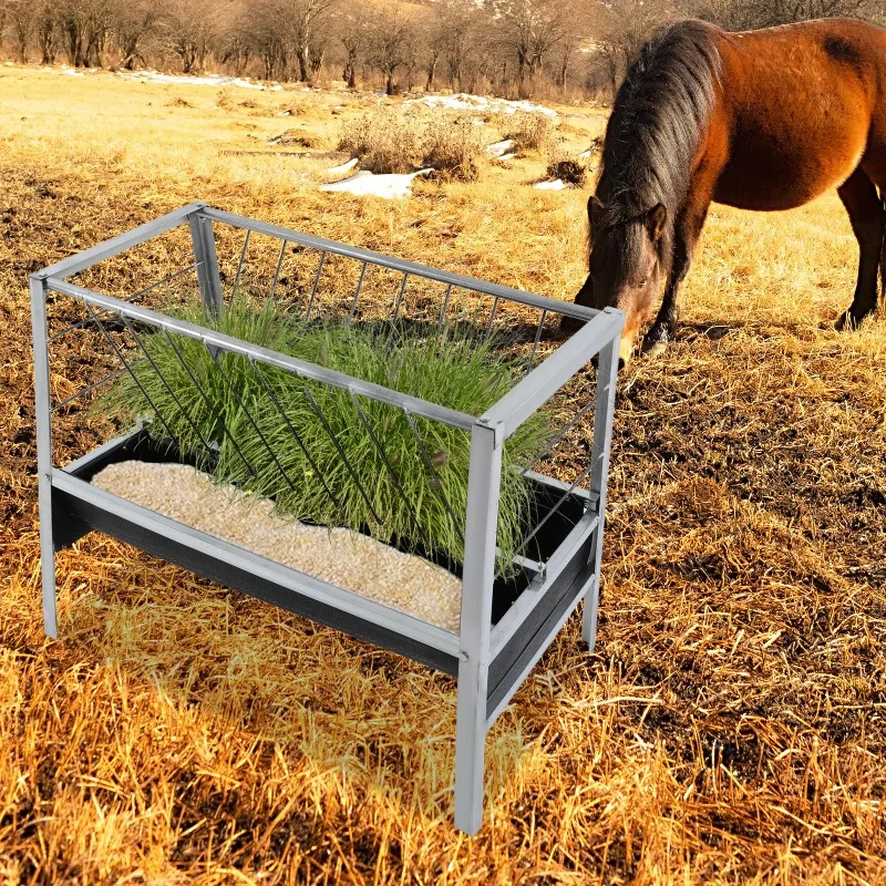 

Livestock Feed Trough Large Capacity Hay Feeder 6.69in Depth for Horse Sheep Hog Farm Sheds Pen