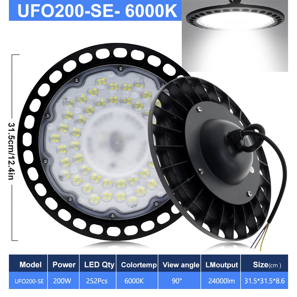 100/200/400W AC220V Super Heldere UFO LED High Bay Lamp Waterdichte Commerciële Industriële Verlichting voor Buiten Binnen Hanglamp