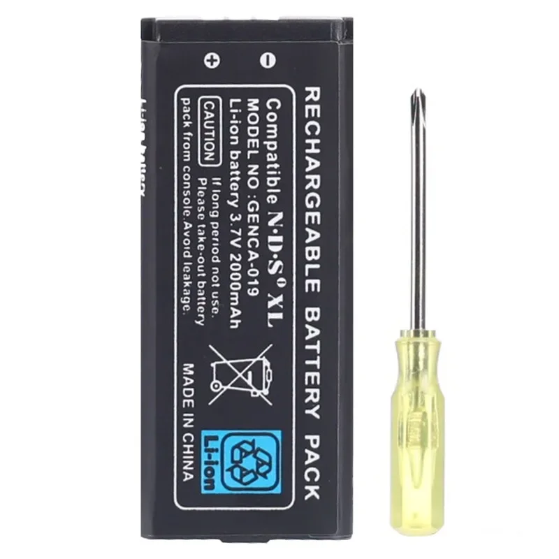 

2000mAh 3.7V Rechargeable Li-ion Battery for NDSI XL Replacement Battery with Tool Game Console Batteries