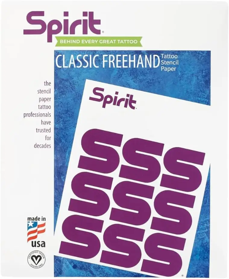 

Freehand Tattoo Transfer Paper 8.5x11 A4 Size, 100 Sheets Vegan Wax Stencil Paper for Tattoo Artists, Easy Transfer &