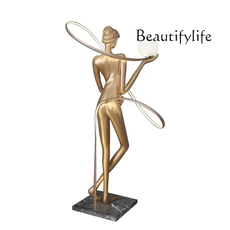 

Post-Modern Art Free Gymnastics Ribbon Goddess Sculpture Floor Lamp Bar Restaurant Decoration Decoration