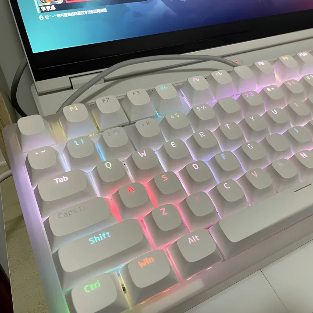 DM Small Pudding Character Translucent Keycaps PBT OEM Keycaps for GMK87 GMK81 GMK67 K617 M87 Mx Profile Mechanical Keyboard Kit