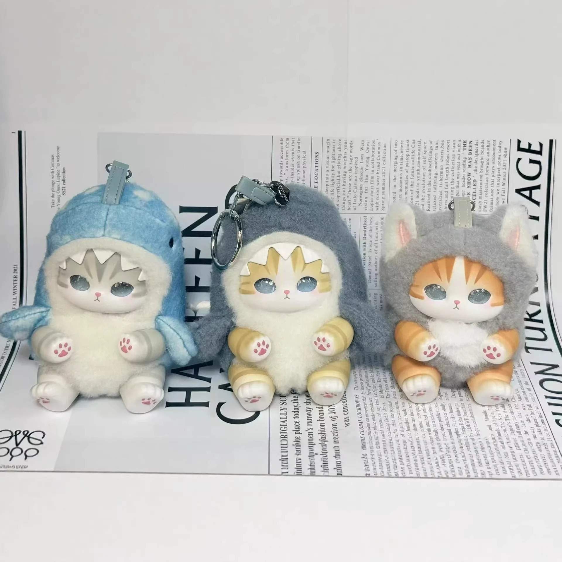 

Игрушки из виниловой серии Mofusand: Кошка-акула в коробке-сюрпризе, украшения, подарок на день рождения для девочек, подвеска, реплика игрушки, подарок