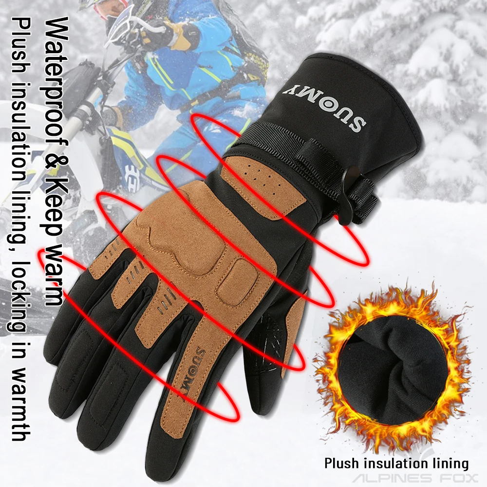 قفازات SUOMY-Windproof ومقاومة للماء للدراجات النارية ، قفازات ركوب الدراجات النارية ، شاشة تعمل باللمس ، قفازات موتوكروس ، جديد ، شتاء