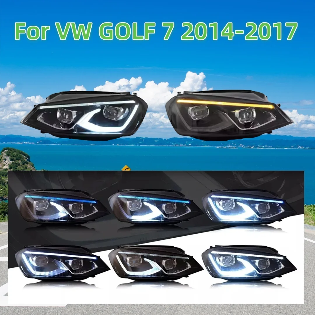 

Pair of Car Styling Car Headlight Assembly For VW GOLF 7 2014-2017 Head Lamp Car Tuning Light Accessories Parts Plug And Play