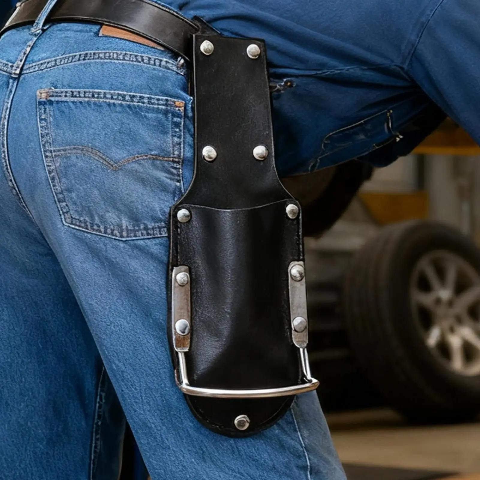 กระเป๋าใส่เครื่องมือ 2 in 1 สำหรับช่างไม้ งานบำรุงรักษาสวน งานตัดแต่งกิ่งไม้ ช่างไฟฟ้า ซองใส่คีมหนัง PU พร้อมห่วงสำหรับค้อน