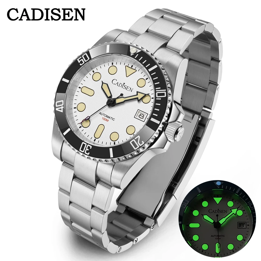 CADISEN 2024 New 40mm Men Automatic Mechanical Watches NH35 Movement Stainless Steel Sapphire Glass Waterproof Men Watches C8238