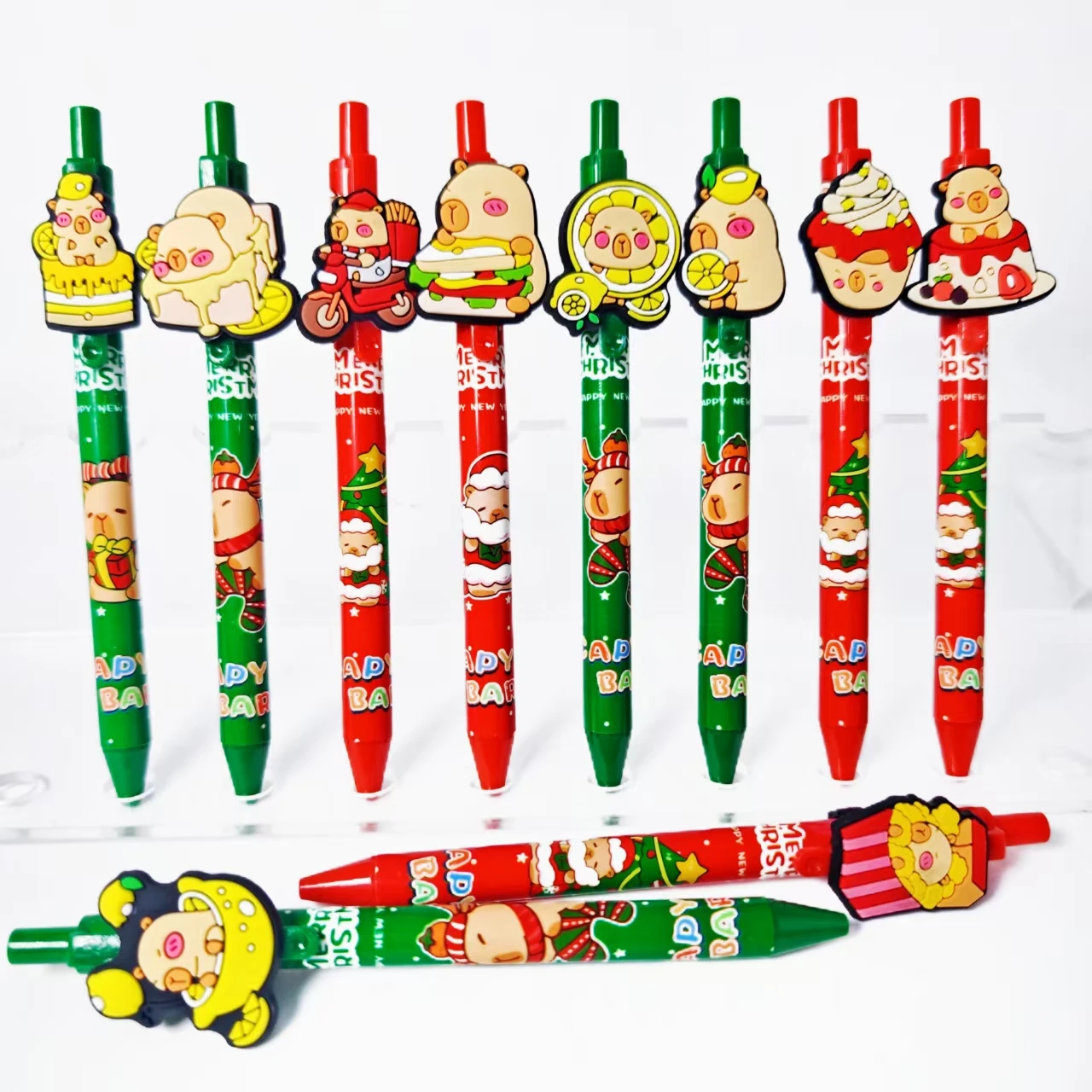 

8/9/16 шт., ограниченная серия, рождественская шариковая ручка с узором капибалы, рождественская сезонная подарочная ручка