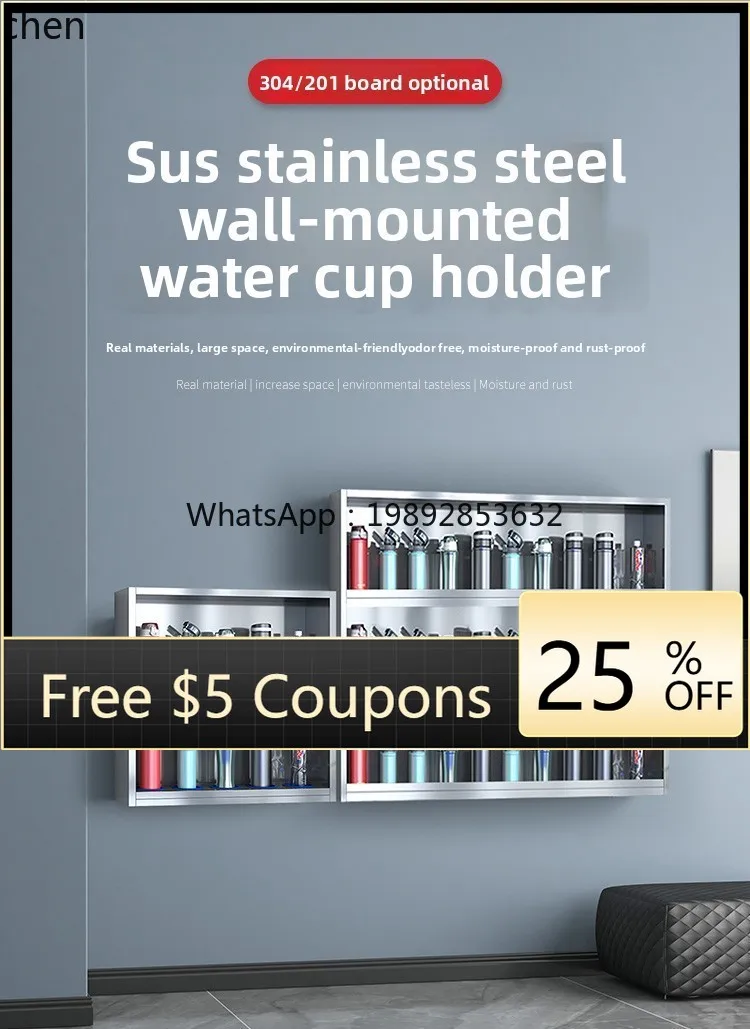 

zz Stainless Steel Water Cup Rack Multi-layer Storage Rack Factory Water Cup Cabinet