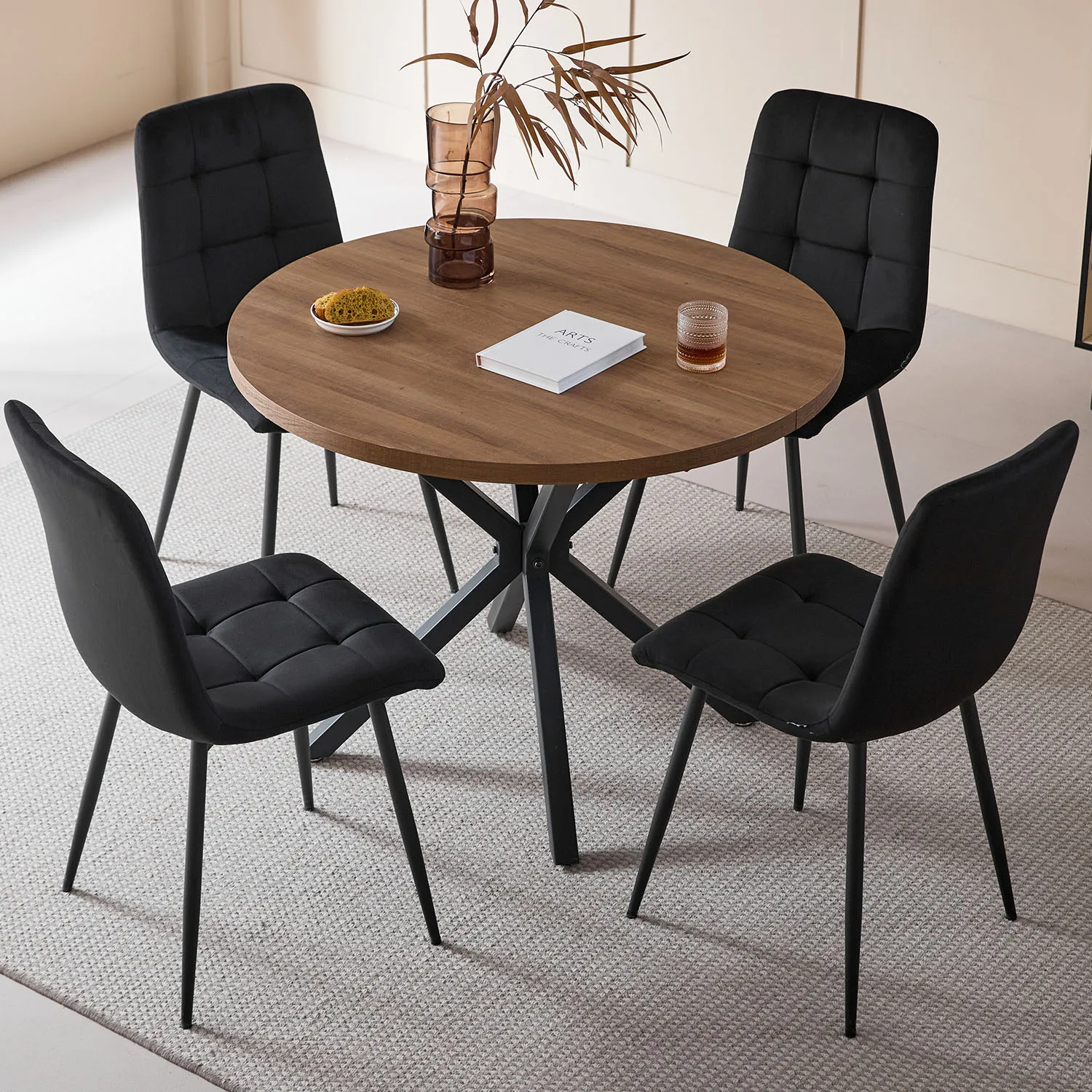 Juego de 2/4/6 Sillas de Comedor Modernas Minimalistas Multifuncionales de Terciopelo, Patas de Metal, para Comedor, Oficina en Casa y Asientos para Visitantes