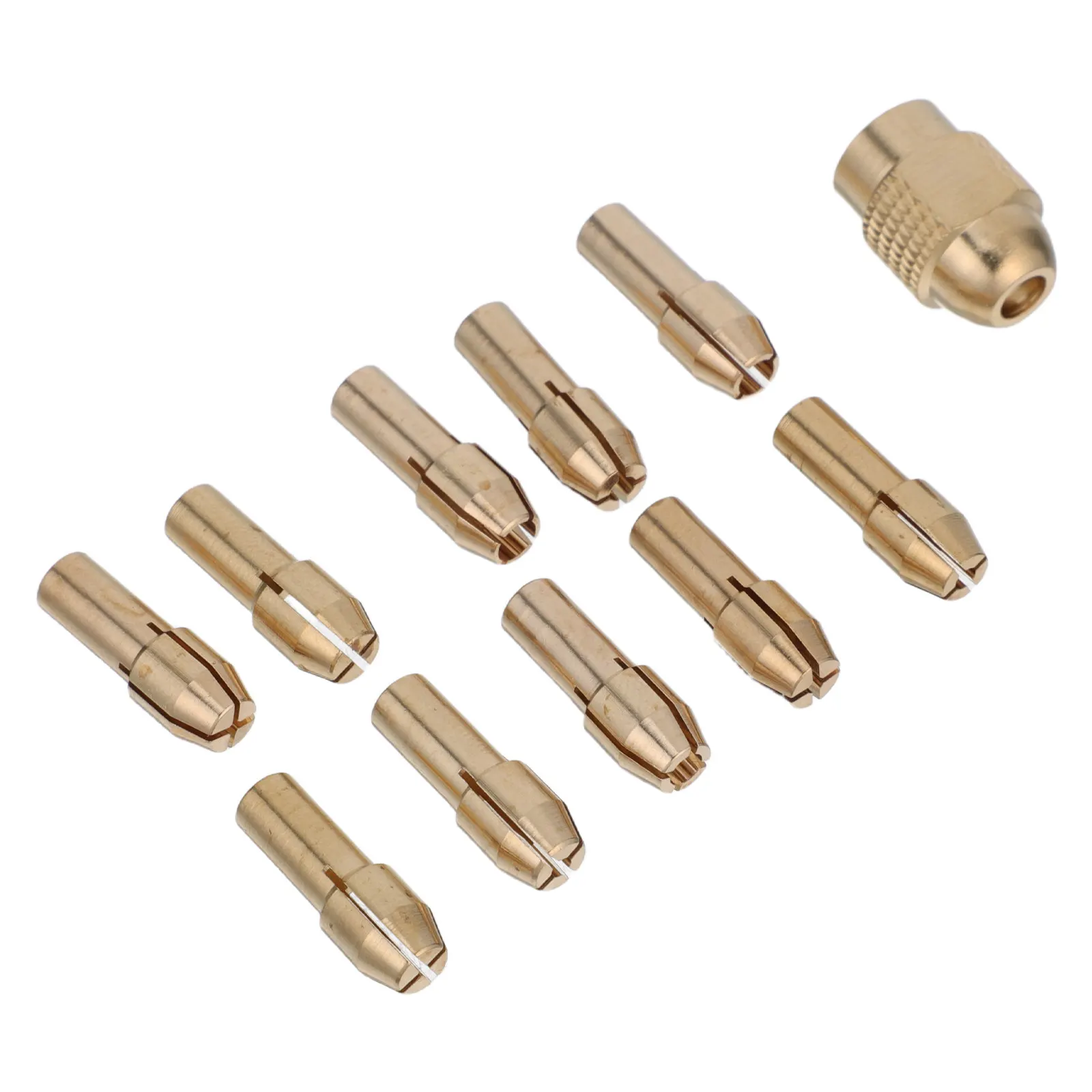 11Pcs Rotary Tool Collet Nut Set High Precision Copper Collet Chuck Mini Replacement Parts for Crafting Metalworking Electric