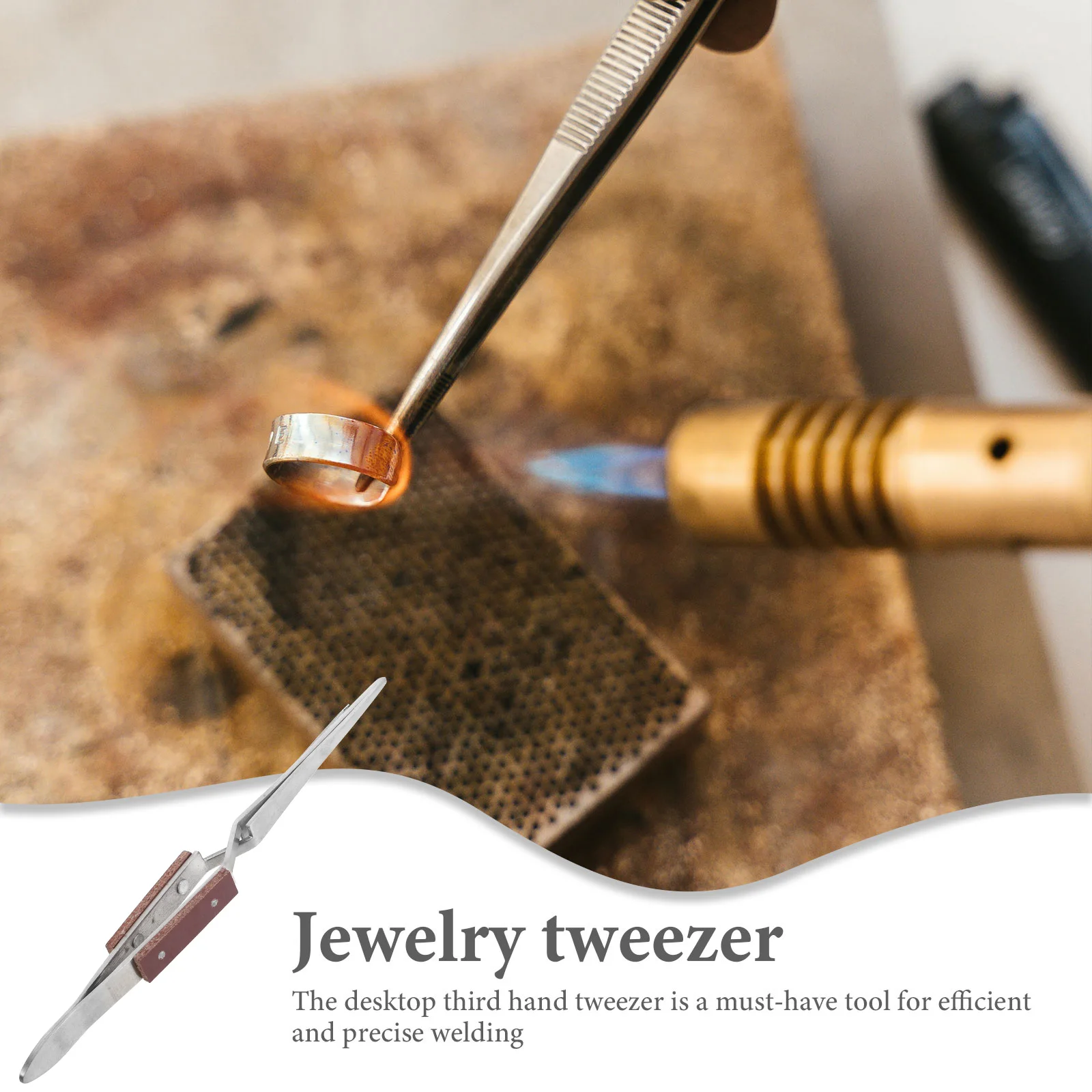 Morsetto di rimbalzo con punta affilata per saldatura, saldatura, creazione di gioielli, pinzette di bloccaggio multidirezionali in acciaio al carbonio industriale