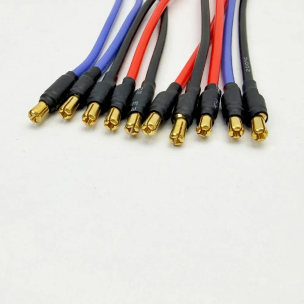 ABDJ-For Model Aircraft Compatible 10Pcs Motor Extension Cable- 3.5Mm Banana Head 16AWG Soft Silicone Wire