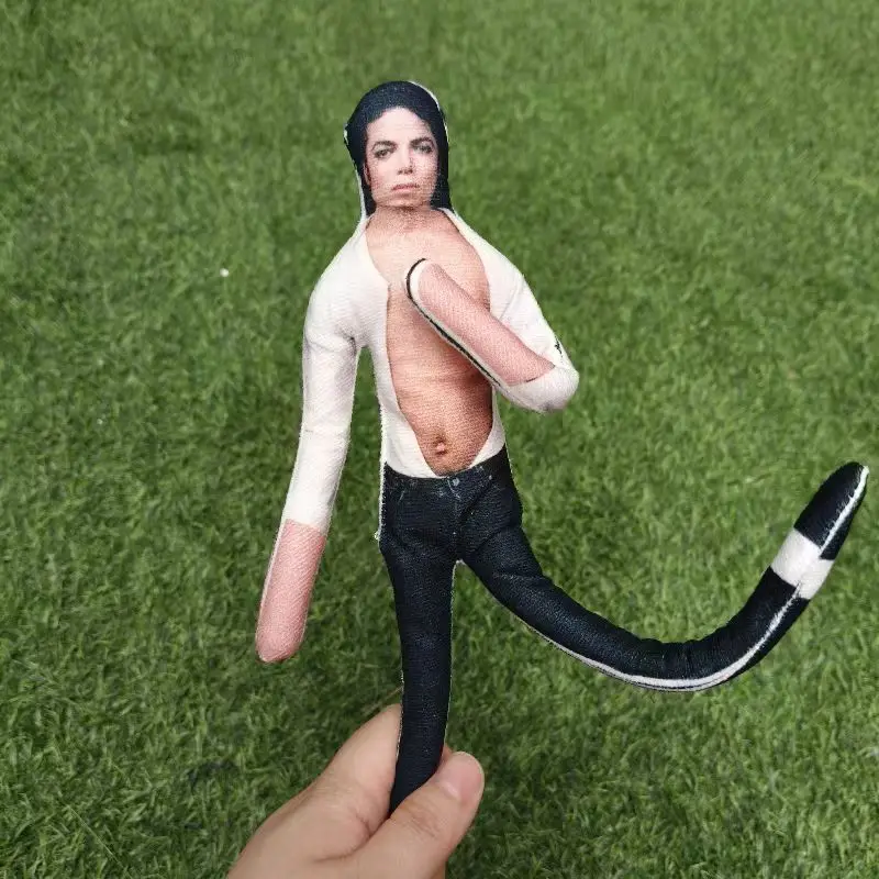 Michael Jackson Bendable Plush Doll Built-in Iron Wire Frame Poseable Abstract Rat Jerky Figurine Fan Support Toy Decor Gift view 5