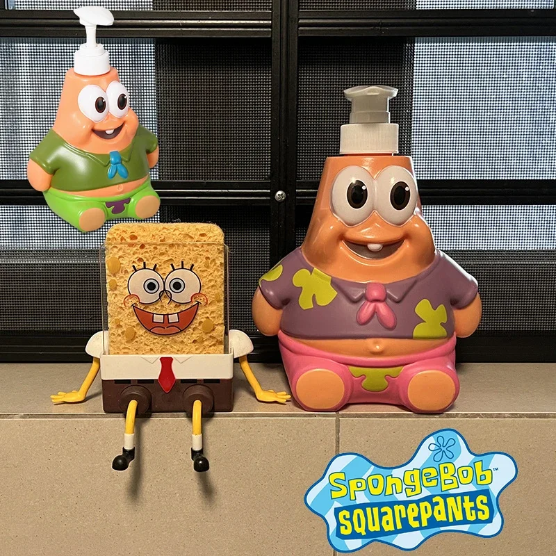600ml SpongeBob Patrick ขวดการ์ตูนอะนิเมะ Hand Sanitizer Conditioner คอนเทนเนอร์แชมพูขวดโลชั่นสบู่