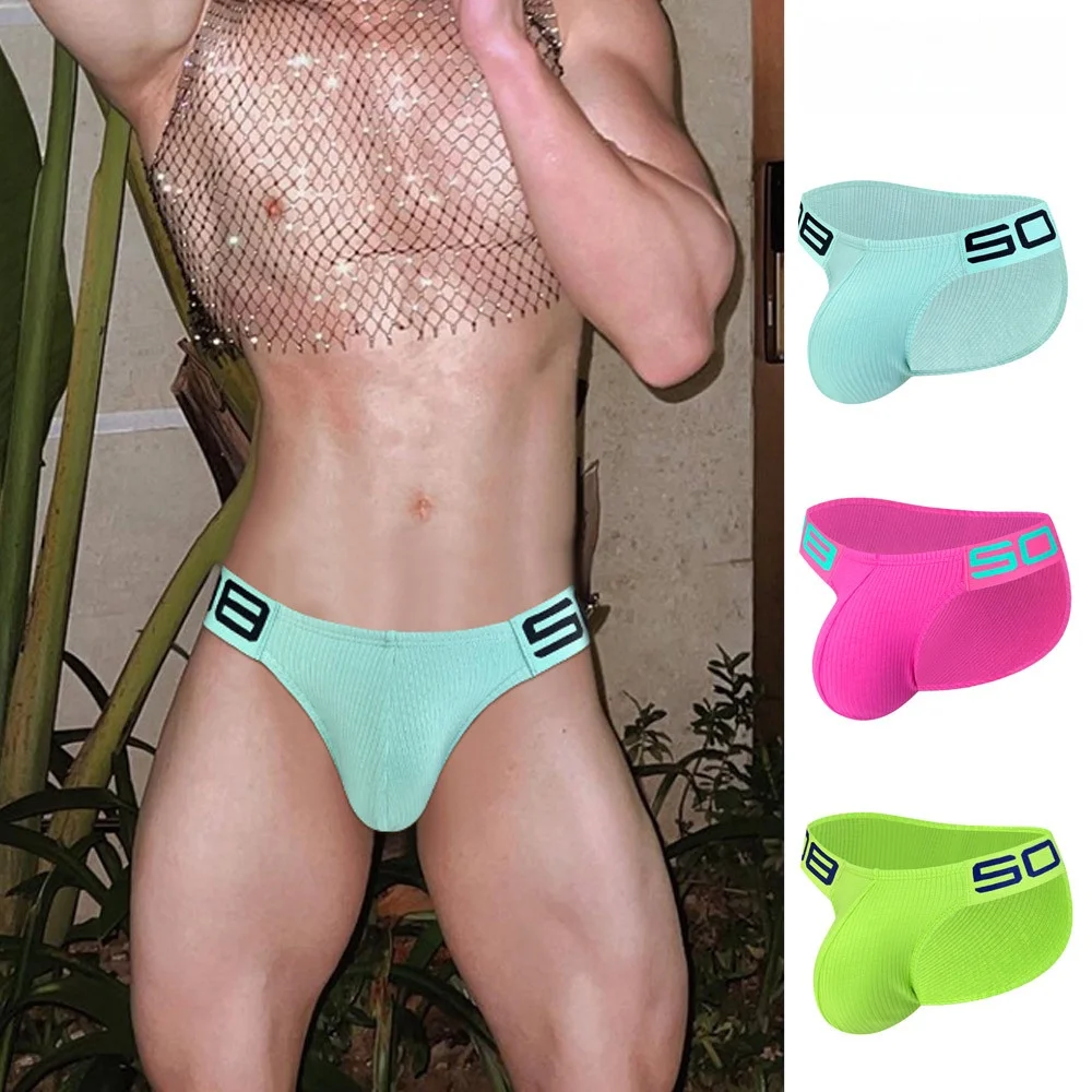 3pcs Men's Low-Waist Briefs Breathable U-Pouch Thigh-Lift Comfortable Active Style Solid Color Fashion Triangle
