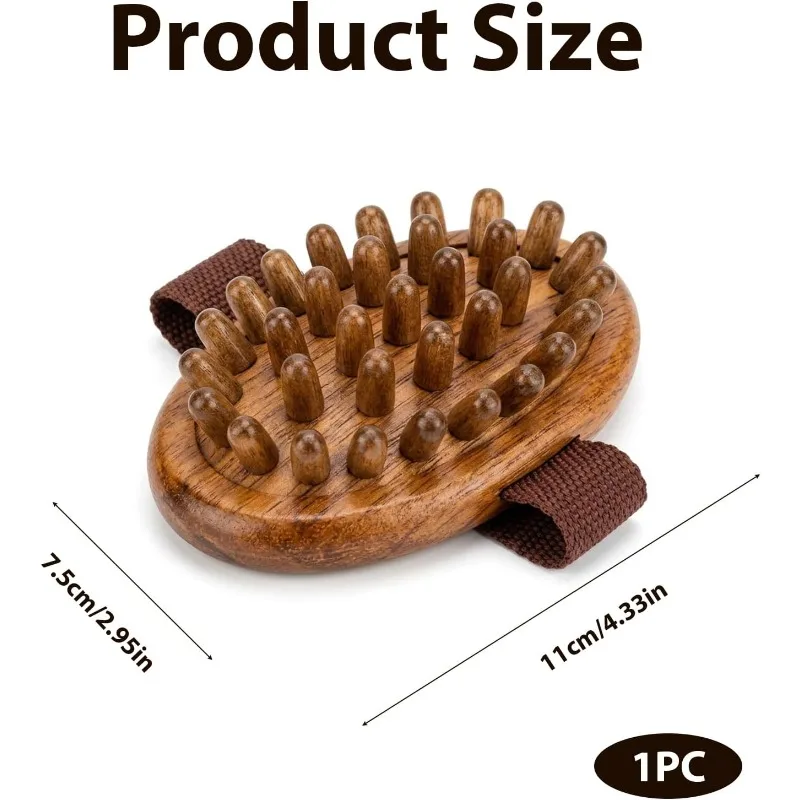 Acupressure Brush Wooden Body Brush for Lymph Drainage Relaxing Your Belly and Improving Blood Circulation, A Handy Massage Tool
