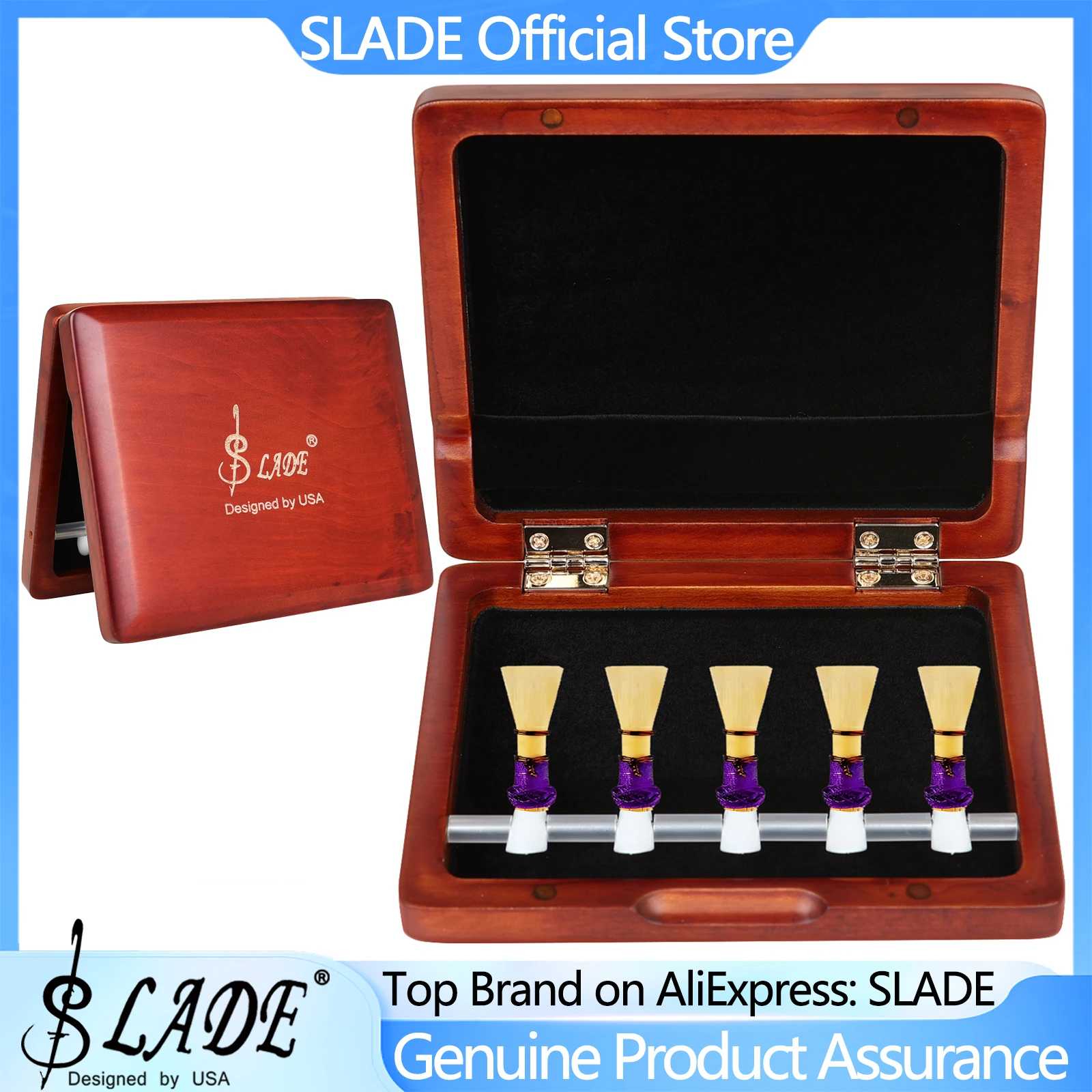 

Кейс для тростей Basong SLADE Redwood, вмещает 5 шт., защитный футляр для тростей Basong, запчасти для деревянных духовых инструментов, коробка для свистков