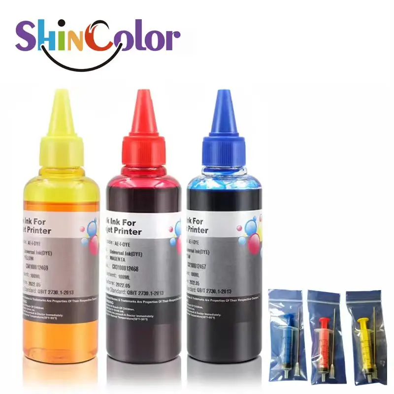 tintas recargable para HP, Epson, Brother, Canon, tinta recargable continua, 100ml cada una