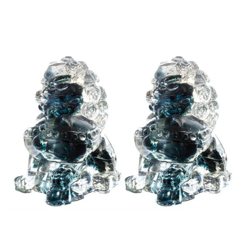 

Домашний новый китайский орнамент в виде льва из смолы, образец украшения для кабинета, янтарный ювелирный орнамент в виде животных