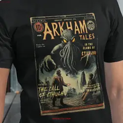 Arkham Tales The Call of Cthulhu T Shirt HP LovecrafT Eldritch Horror Embers Apparel Co long or short sleeves