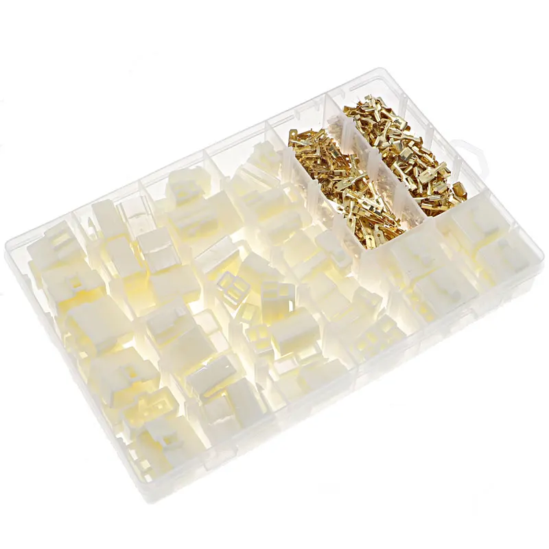 

380Pcs 6.3mm 2 3 4 6Pin Electrical Automotive Wire Connector Male Female Socket Plug Pin Header Crimp Wire Terminals Assort kit