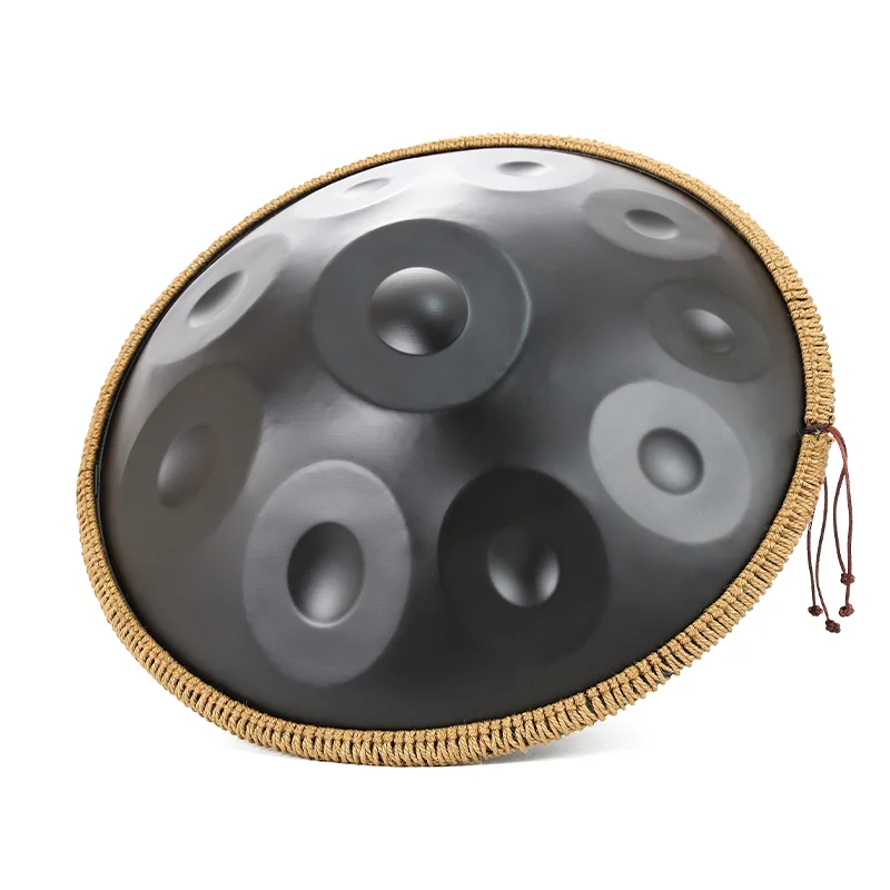 

Handpan Drum 22-Inch 10 Notes D Minor 110-Note 440Hz Adult Steel Hand Drums(Black) With Drum Bag, Hand Drum Stand,Music Note