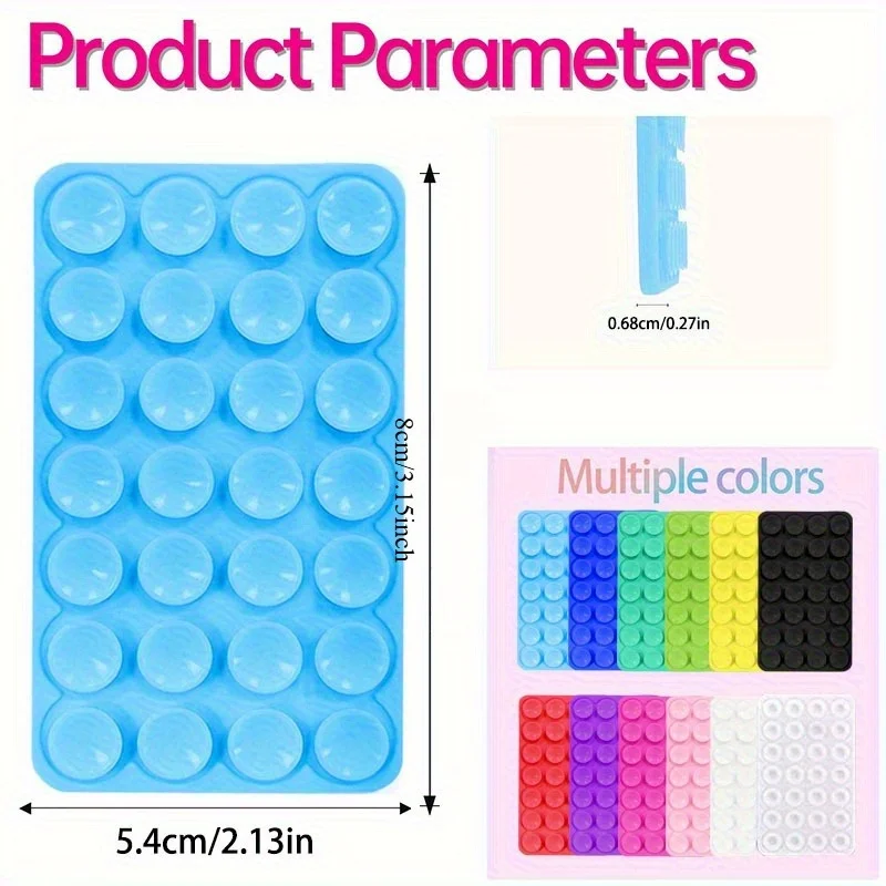 10Pcs Double-Sided Silicone Suction Phone Holder Strong Grip Waterproof Shower Stand for Video & Photography view 2