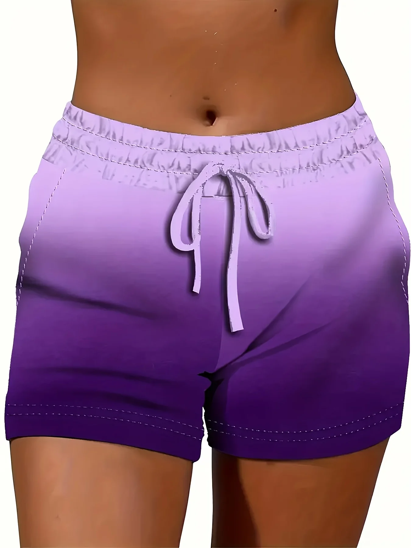 Summer women's shorts with gradient printing lightweight breathable casual and easy-matching for daily wear