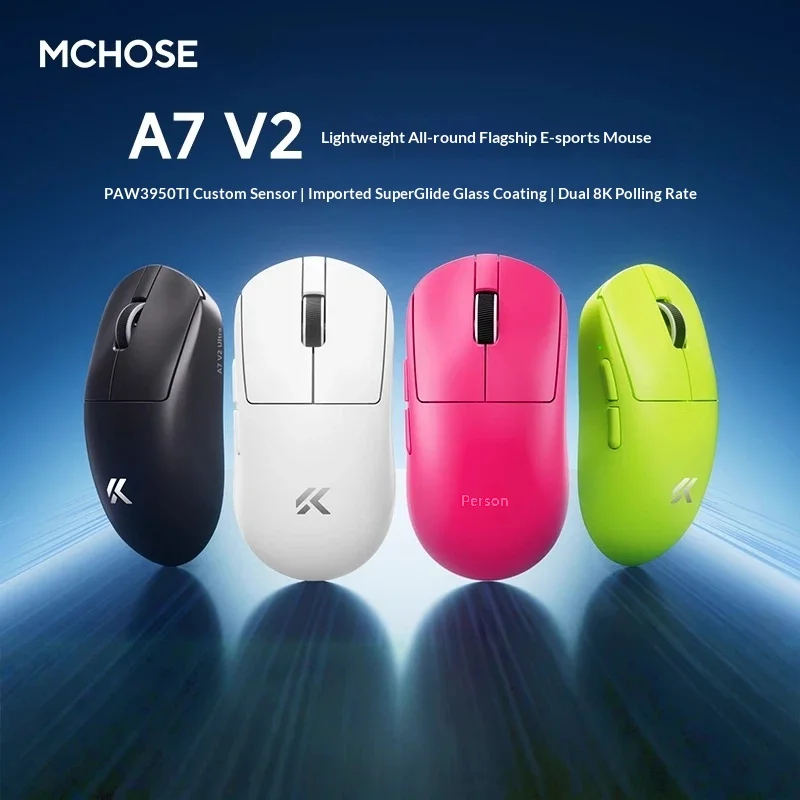 

Mchose A7 V2 Pro+ Wireless Bluetooth Triple Mode Lightweight Gaming Mouse For Computer Office Use Mice And Keyboards Accessories