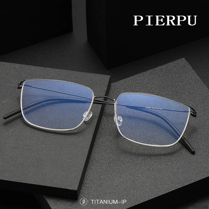 New Denmark Screwless Titanium Square Glasses Frame Men Women Fashion Thin Rim Eyewear Reading Prescription Myopia Eyeglasses