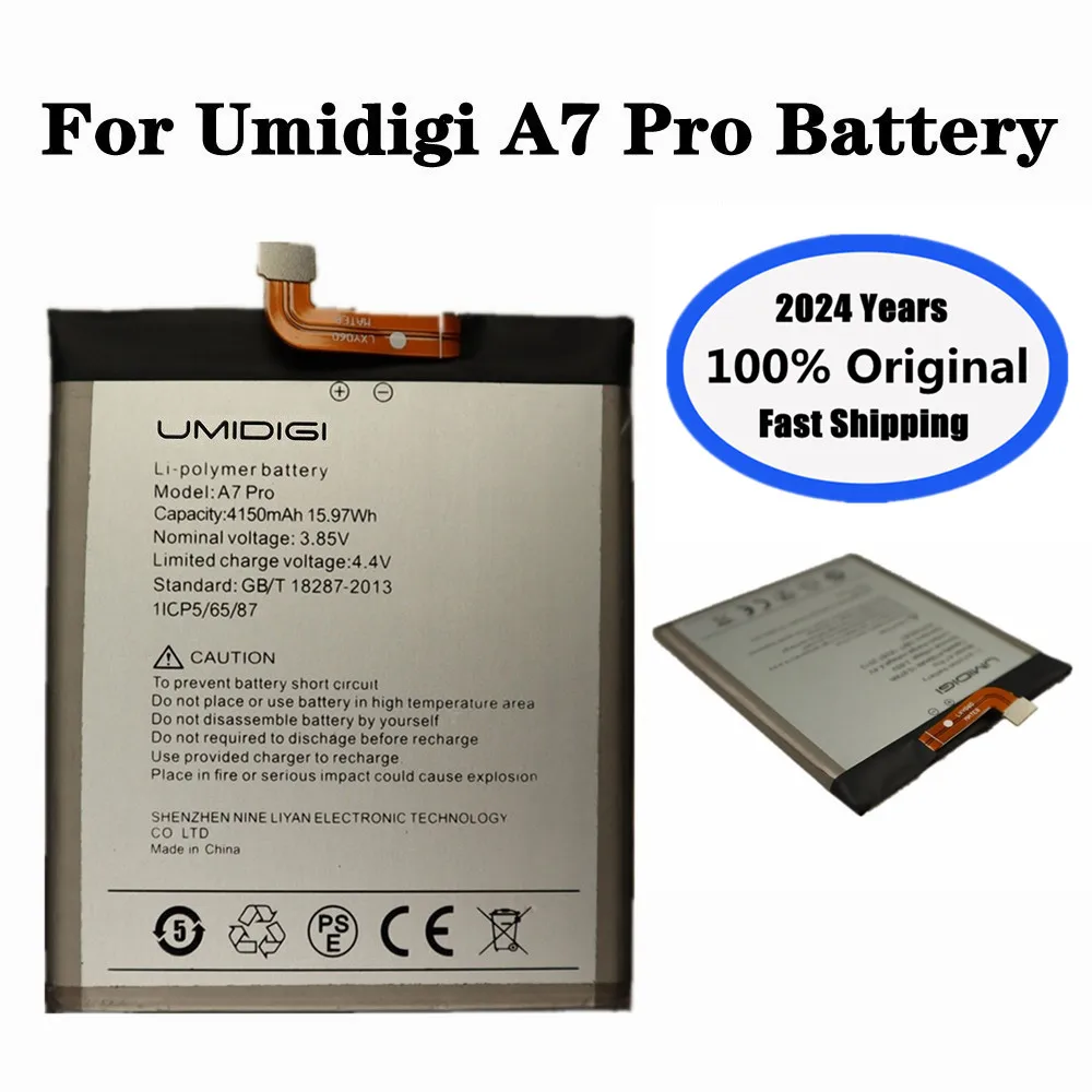 

2024 years New Original A 7 Pro Battery 4150mAh For UMI Umidigi A7 Pro A7Pro Phone Battery Replacement Bateria Batteries