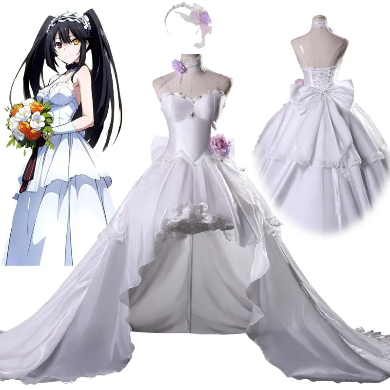 

DATE A LIVE Tokisaki Kurumi Cosplay Costume The 3rd Elf Kurumi's Wedding Dress Anime And Games Nightmare Bride Dressing Up