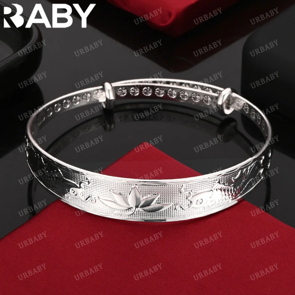 

URBABY 925 Sterling Silver Bangle Various Patterns Bracelet For Women Jewelry Fashion Party And Daily Wear