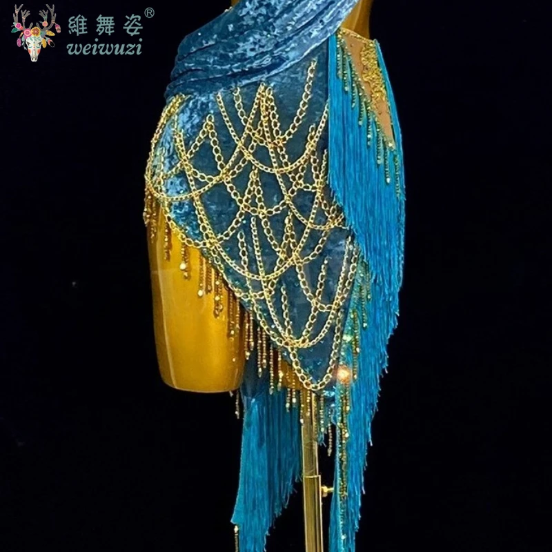 Vestito da performance di danza latina Donna Abito da competizione Tango ChaCha Samba di fascia alta personalizzato Senior AB Stones Nappa