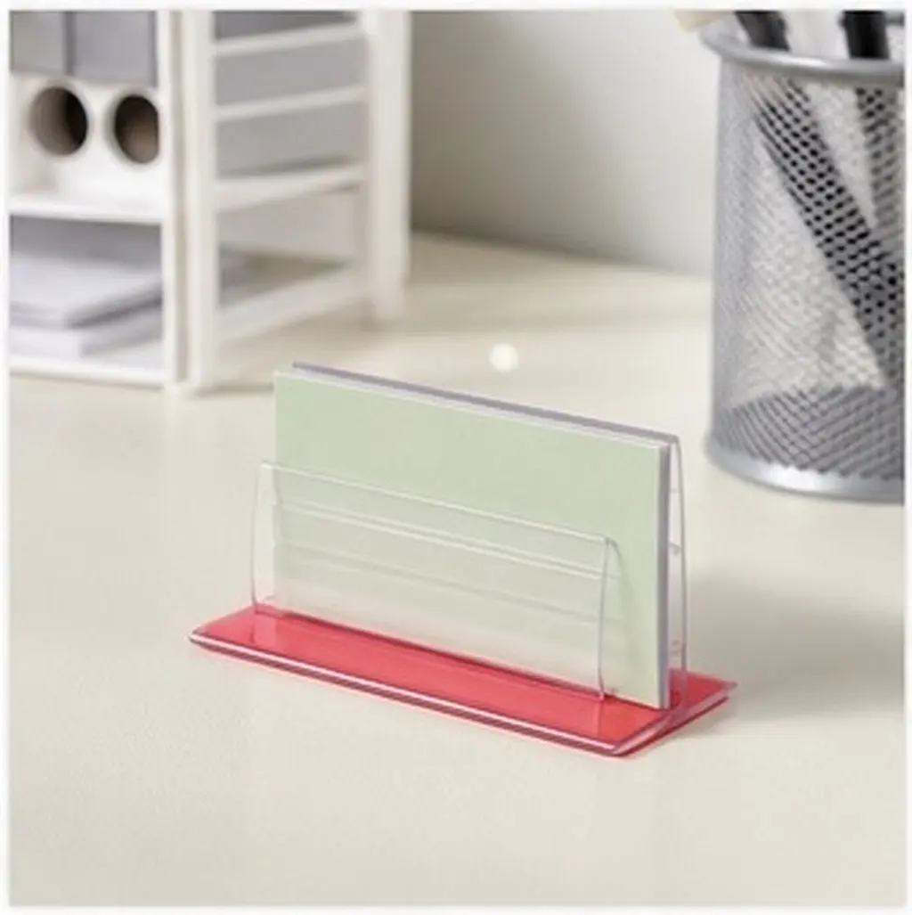 30Pcs Self Adhesive Sign Holders Mini PVC Clear Acrylic Tag Holder Office Desk Partition Organizers for Labels Cards Receipts