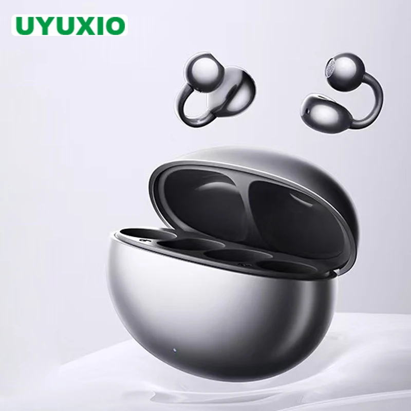 UYUXIO Wireless Earbuds BT 5.4 Clip on Headphone with 72H Play Time  Open Ear Long-Battery Life for Workouts Sport OWS Ear Buds