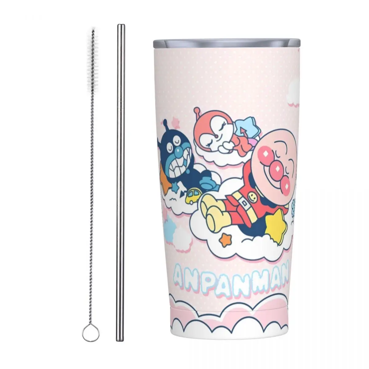 Anpanman Baikinman Cloud Tumbler Hot Drinks Water Bottle Leakproof Stainless Steel Thermal Mug Custom Beach Car Mugs