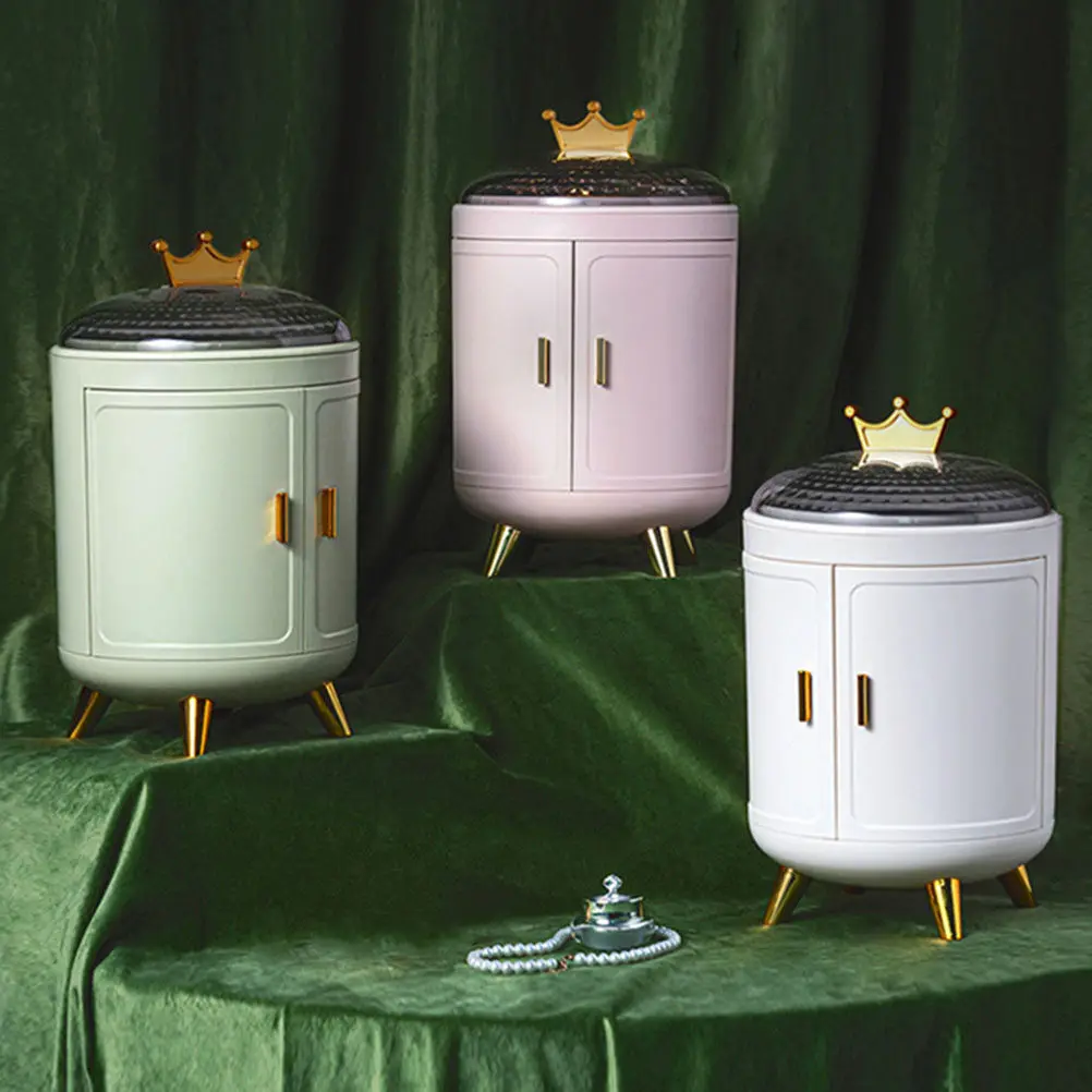 

Cylindrical Rotating Jewelry Storage Box Sturdy Premium Build for Earrings Necklaces Bracelets Home Accessory Decorative