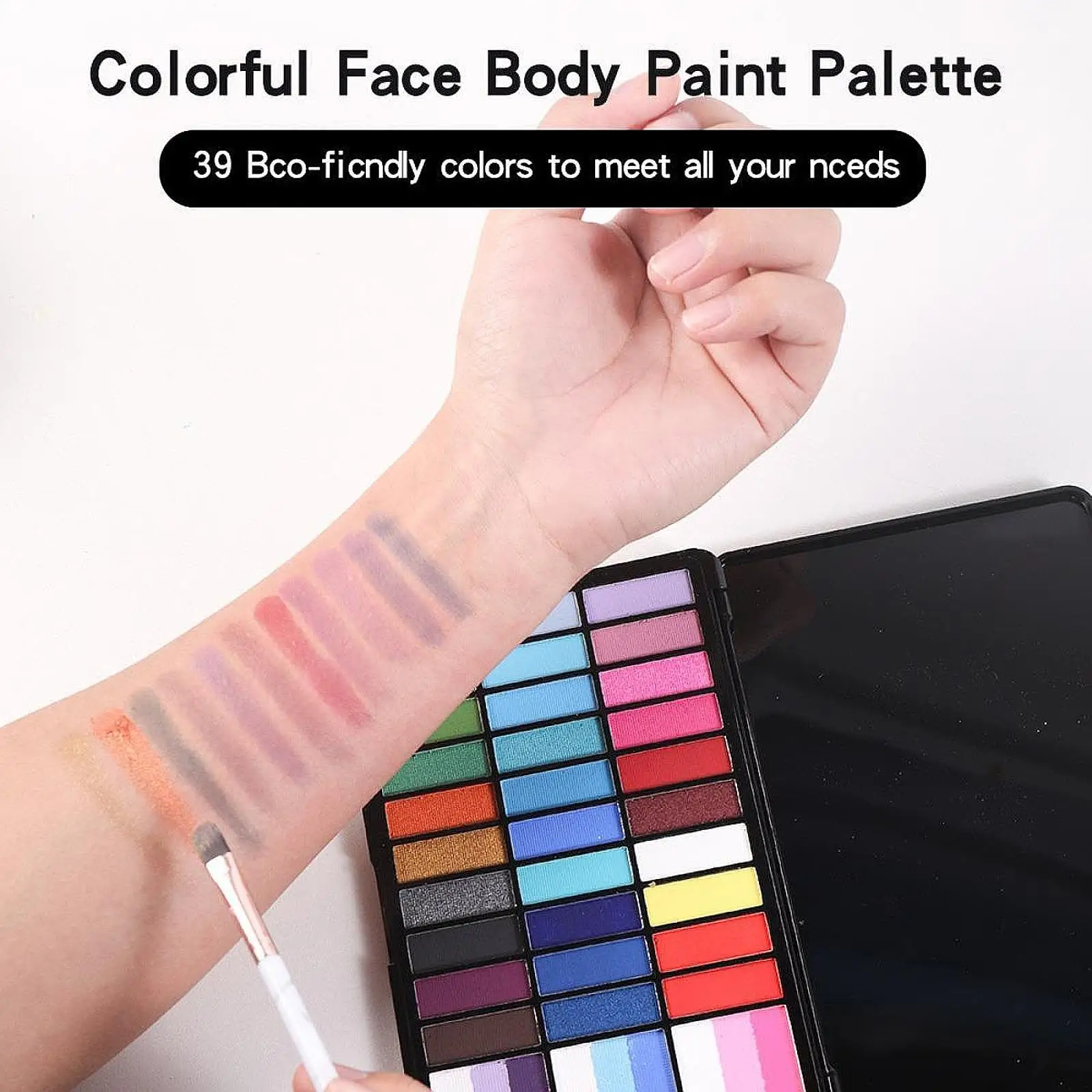 Gesichtsbemalung, DIY-Zubehör, tragbar, 39 Farben, für Foto-Requisiten, festliche Feiertage, Party