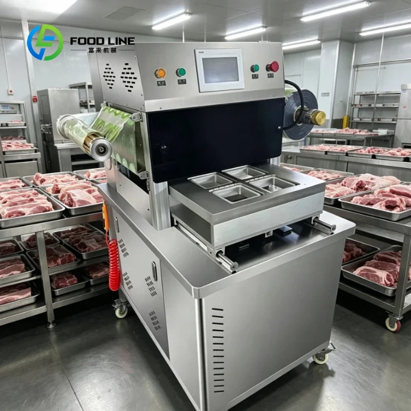 Customized Commercial Modified Atmosphere Packaging Machine Stainless Steel Automatic MAP Tray Sealer for Ready Meal Meat